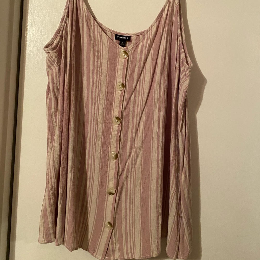 Torrid size 3 lavender stripped shirt with buttons